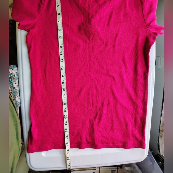 Lauren Ralph Lauren top blouse V-neck tie, cotton casual outfits Colorful Large. - Picture 6 of 11